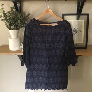 Navy Lace Shift Dress